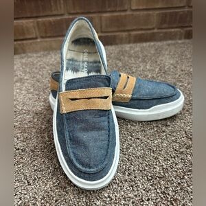 Cole Haan GrandPrø Rally Canvas Penny Loafers Chambray Blue 6.5